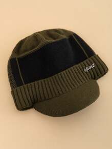 JZML 1pc Men Letter Decor Knit Hat Halloween