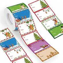 Etiquetas de vacaciones, etiquetas de Año Nuevo, etiquetas de Feliz Navidad: pegatinas navideñas para envolver regalos - material adhesivo y de papel para el Día de San Valentín - Multicolor - Ver 3