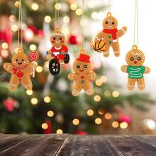 12 Stück niedlicher Lebkuchenmann Anhänger Set - für Weihnachts- und Erntedankdekoration, Festgeschenkverpackung, Weihnachten