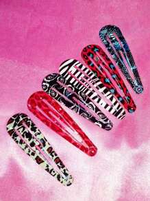 2pcs Vintage Leopard Print Amber Color BB Clips Side Bangs Hair Clips Hair Claws Hair Barrettes, School Stuff, Hair Accessories