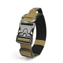 1 件中型/大型犬项圈，耐用抗撕裂，带手柄，户外战术狗牵引绳项圈 - 彩色 - 查看 11