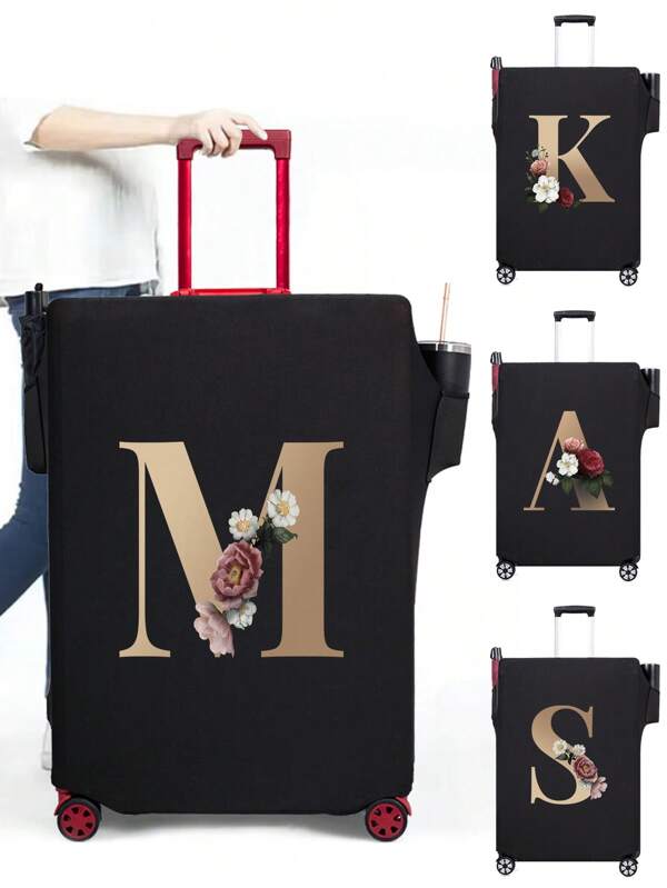 Capas de bagagem de 18 a 32 polegadas, protetor resistente a arranhões com bolsos laterais, guarda-chuva, bolso para armazenamento de copos, mala de viagem de negócios, capa protetora lavável, capa protetora elástica, acessórios perfeitos para férias ao ar livre, acessórios de viagem de aventura, suprimentos de bagagem - material escolar de volta às aulas, bolsa com capa protetora contra poeira para acessórios escolares