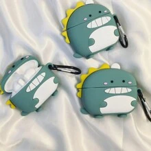 Funda de silicona verde en forma de dragón lindo y de dibujos animados de manzana para auriculares Bluetooth - Verde - Ver 3