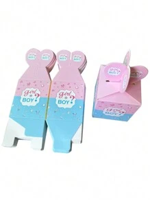 24pcs/Set Baby Gender Reveal Party Box For Boy Or Girl, Table Decorations Baby Shower Family Decorations Gifts - Multicolor - View 2