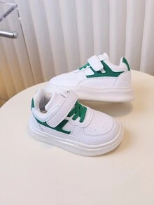 1 双 PU 防水防滑休闲运动鞋，适合男孩和女孩，圆头时尚学生运动鞋，适合学校、家庭和各种活动，适用于秋季 - 綠色 - 查看 4