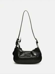 Dedoo 1个Y2K哥特复古铆钉装饰方形点缀女士单肩包，适合日常出行，小众设计，蒸汽朋克，哥特风格，女士包包，酷女孩街头风，完美适用于音乐节、演唱会、摇滚风格，Y2K包包，2000年代时尚风格，哥特朋克风格女士包包 - 黑色 - 查看 4