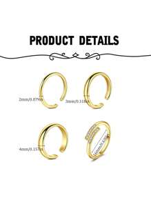 CIZME 2Pcs Gold/Silver Adjustable Toe Rings Beach Foot Jewelry For Women Open Toe Ring CZ Flower Love Toe Rings