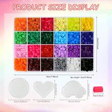 2400pcs/4800pcs/8400pcs Fuse Bead Set, 5MM Beginner Fuse Bead Kit, Suitable Christmas/Birthday Gift For Girls (6 Different Styles, Includes Pegboard, Ironing Paper And Other Accessories) - Multicolor - View 2