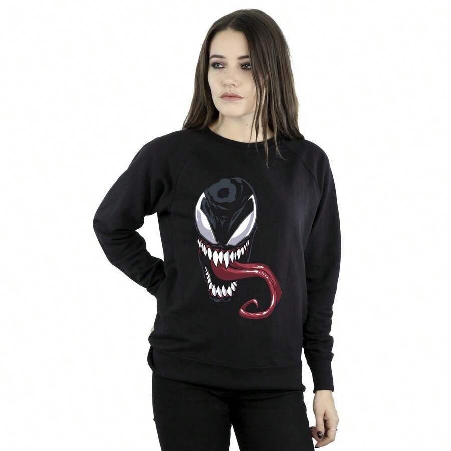 Sudadera mujer/dama Marvel Venom Face (Negro)
