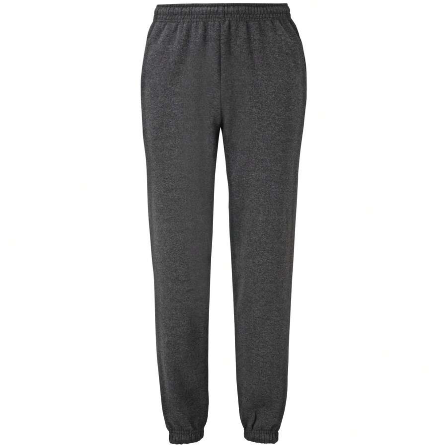 Fruit Of Loom Mens Classic 80/20 Elasticated Sweatpants (Dark Heather Gray) - Dark Heather Gray - View 1