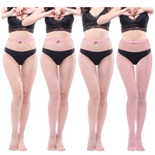 Fishnet Stockings - Baby Pink - View 2