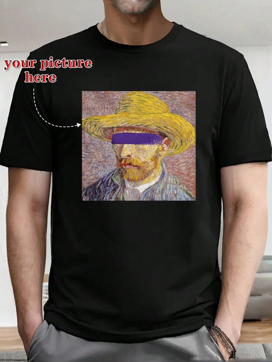 Áo thun nam tay ngắn mùa hè in họa tiết tùy chỉnh, Tải ảnh/ảnh tự sướng/ảnh nhóm/phong cảnh/thú cưng của riêng bạn hoặc thiết kế mẫu/logo công ty của riêng bạn, áo phông đen, thích hợp làm quà tặng sinh nhật/ngày lễ tình nhân/ngày của cha/tiệc tùng, quà tặng sinh nhật/ngày lễ/kỷ niệm, áo nam mùa hè, đồng phục xây dựng nhóm công ty hoặc từ thiện tùy chỉnh - màu đen - Xem 1