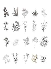 40pcs/Pack Garden Plant & Flower Themed PET Stickers, Scrapbooking Decoration Material,School Supplies,Back To School