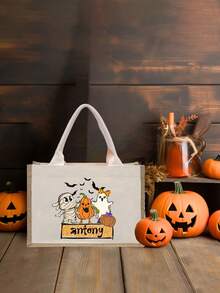 Personalized Halloween Tote Bag, Trick-Or Treat Bag, Kids Trick Or Treat Bag, Halloween Candy Bag, Halloween Candy Sack, Halloween Treat Bag