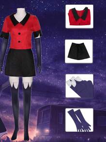 Vaggie Cosplay Dress, In Stock Anime Cosplay Costume For Women Stage Performance - Red - View 4
