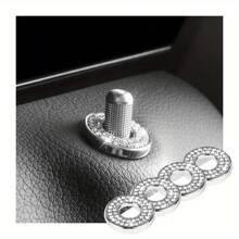 4pcs Car Door Lock Rhinestone Decorative Stickers - Universal Shiny Door Bolt Covers For Auto Interior - one-size - View 16