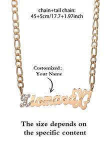 1 件定制英文名字吊坠项链，带双色花朵和蝴蝶元素，适合作为母亲节、父亲节、情人节、生日、周年纪念日、朋友、毕业典礼、万圣节、圣诞节的礼物 - 款式1 - 查看 8