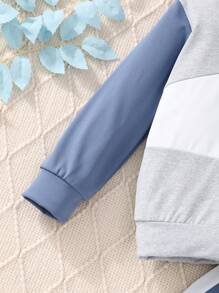 2pcs/Set Young Boy Colorblock Long Sleeve T-Shirt And Casual Pants, Spring Autumn - Multicolor - View 4