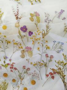 40pcs/Pack Garden Plant & Flower Themed PET Stickers, Scrapbooking Decoration Material,School Supplies,Back To School