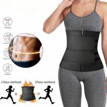 1件装束腰塑身衣，健身腰带，减肥塑形，促进排汗，运动束腰带，适合体重45-58公斤，健身、户外、桑拿、健身房背部支撑，塑形腰带，收腰带，胸部压缩束带 - 黑色 - 查看 2