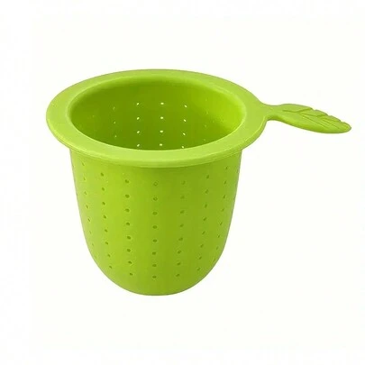 3 dụng cụ lọc trà bằng silicon - Lưới lọc siêu mịn dùng cho trà lá rời và trà thảo mộc, có nắp đậy, lý tưởng cho văn phòng, hoạt động ngoài trời và cắm trại.