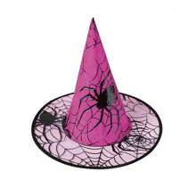 Halloween Witch Hat With Spider & Gold Foil Print, Decorative Prop, Non-Woven Fabric & Mesh Pointed Hat, Sexy Adult Witch Headpiece, Suitable For Holiday Parties, Wizard Costume Accessory - Multicolor - View 21