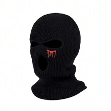 1 件时尚拉法帽 3 孔滑雪面罩刺绣面罩全脸面罩冬帽派对面罩限量刺绣礼品万圣节毛线帽秋季服装 - 彩色 - 查看 6