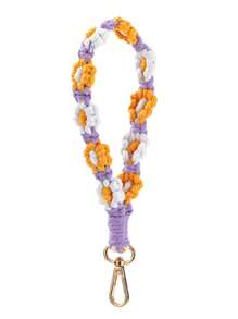 1 件波西米亚手工编织雏菊花钥匙扣和挂绳，免费配色撞色钥匙扣饰物和支架，适合送给母亲、家人、朋友、生日、节日的手机饰物、手机链的礼物 - 彩色 - 查看 7