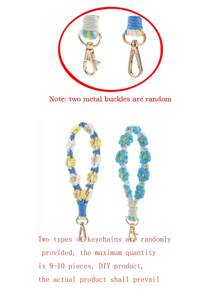 1 件波西米亚手工编织雏菊花钥匙扣和挂绳，免费配色撞色钥匙扣饰物和支架，适合送给母亲、家人、朋友、生日、节日的手机饰物、手机链的礼物 - 彩色 - 查看 5