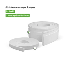 Meu Rodape EVA Skirting Board Overlap Sticker RP16 10x1cm 2.5 Meters - 白色 - 查看 2