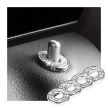4pcs Car Door Lock Rhinestone Decorative Stickers - Universal Shiny Door Bolt Covers For Auto Interior - one-size - View 9