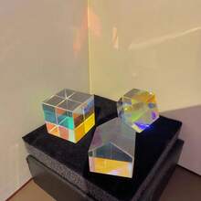 Glass Optical Prism Refraction Kaleidoscope Sunlight Catcher Cuboid Multi-Facet Pendant Necklace Decor For Window Sill Desk - AB - View 4