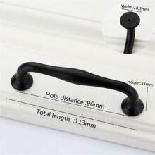 1 Pc / 2 Pcs Aluminum Alloy Black Kitchen Cabinet Handles And Knobs Drawer Knobs Cupboard Wardrobe Door Pulls Dresser Handle Furniture Hardware