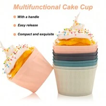 4Pcs/8Pcs Silicone Baking Air Fryer Cup, Reusable Silicon Air Fryer Baking Liner, Replace Disposable Parchment Paper Square Shaped Liner, Silicone Muffin Cups For Baking Cake Egg Tart Pudding Baking- Kitchen Air Fryer Accessory