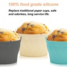 4Pcs/8Pcs Silicone Baking Air Fryer Cup, Reusable Silicon Air Fryer Baking Liner, Replace Disposable Parchment Paper Square Shaped Liner, Silicone Muffin Cups For Baking Cake Egg Tart Pudding Baking- Kitchen Air Fryer Accessory