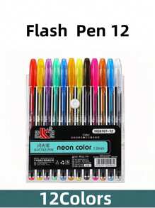 Set Of Glitter Gel Pens, Available In 12/18/24/36/48/60 Colors, Essential For Back To School Season - Multicolor - View 17