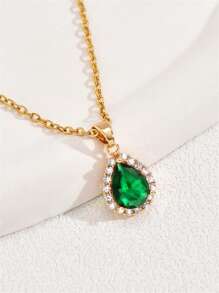 1件時尚高貴奢華的宴會風格水滴形掛墜項鍊