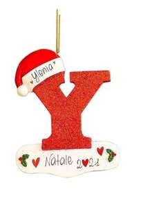 1 pieza Adorno de Navidad de acrílico en forma de letra, Decoración navideña para el árbol de Navidad "Feliz Navidad", Adornos de letra manuscrita del alfabeto de 26 letras para decorar el árbol de Navidad, Regalos de Navidad Feliz Año Nuevo 2025, Navidad - Rojo y blanco - Ver 27