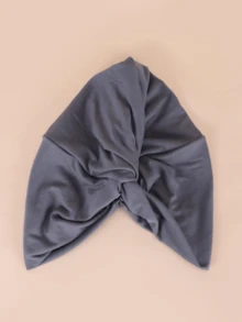 纯色拉绒扭纹毛线帽，适合日常佩戴 - 深灰色 - 查看 3