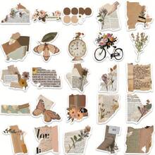 50 piezas Pegatinas decorativas estéticas marrones para monopatín - Adhesivos impermeables creativos para refrigerador, cuaderno, funda de teléfono y vaso de agua