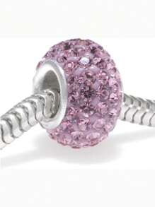 1pc Authentic Solid Sterling Silver Jan-Dec Birthstone Bead Charm  Rhinestone Compatible With  All Bracelet Necklace Women Birthday Gift