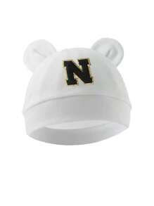 1pc Baby 26 Letter Tire Cap, Soft Cotton Warm, Suitable For Boys And Girls Newborn Daily Life Use. - White - View 30