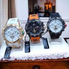 Combo Kit 10 Men's Watches Silicone Strap Waterproof RX Social Sport Pallyjane Guke - 黑色 - 查看 5