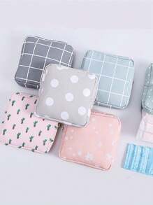 1 pieza Bolsa de almacenamiento de compresas sanitarias, bolsa de almacenamiento de viaje multifuncional, bolsa impermeable grande para compresas sanitarias, bolsa de viaje para cosméticos y artículos de aseo para mujeres, organizador de maquillaje de gran capacidad, estuche de maquillaje, para lápiz labial, brochas, cuidado de la piel, teléfono móvil, monedas, artículos pequeños, para el hogar, regalos, vacaciones y festivales de Halloween, Navidad, de uso multifuncional, estilo bohemio