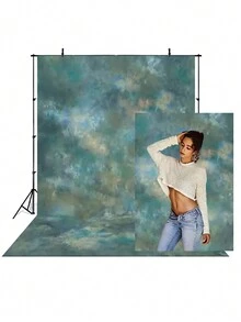 1pc Customized Photo Laeacco Vintage Abstract Background Blurred Blue Gradient Plain Shower Adult Portrait Photography Backdrop - Multicolor - View 12