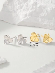 Hoa tai thiết kế hình lá thanh lịch bằng bạc Sterling 925, phù hợp cho thanh thiếu niên, đeo hàng ngày, đi nghỉ, lễ hội - Một cỡ - Xem 4