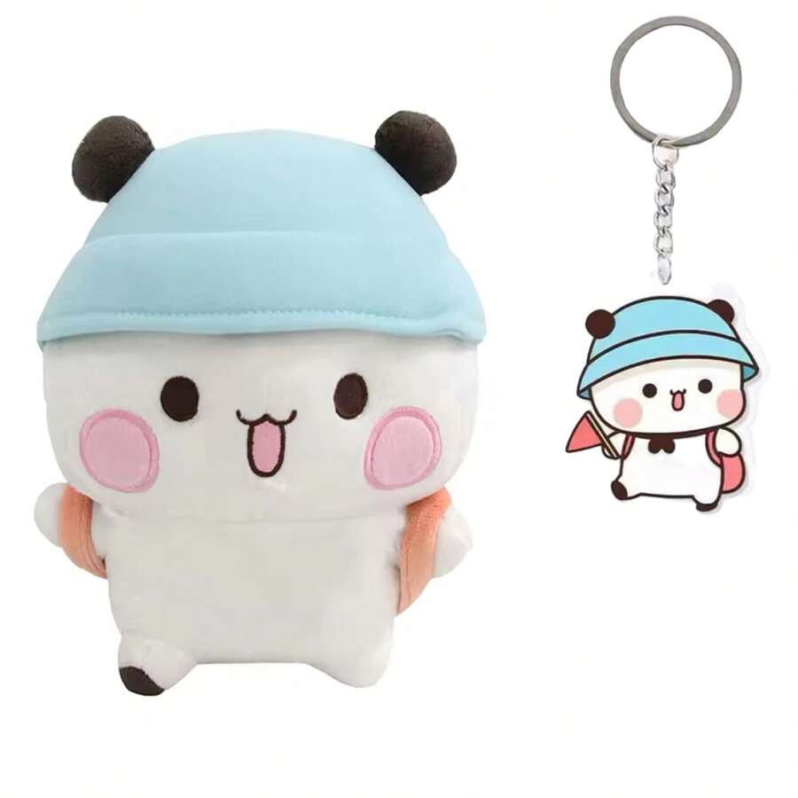Oso De Peluche Bubu Dudu Panda Kawaii Con Llavero 24 Cm - Blanco - Ver 1