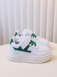 1 双 PU 防水防滑休闲运动鞋，适合男孩和女孩，圆头时尚学生运动鞋，适合学校、家庭和各种活动，适用于秋季 - 綠色 - 查看 6