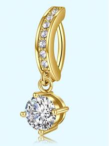 1pc 14G Navel Piercing Jewelry, Cute Pink CZ Heart Bow Flower Dangle Navel Ring, Women 14G Stainless Steel Elegant Dangle Navel Piercing, Valentine's Day - Multicolor - View 26