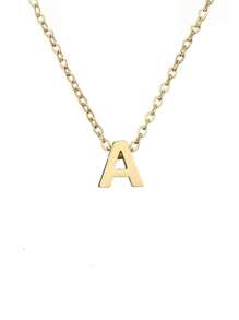 1pc Minimalist Gold Metal Alphabet Letter Pendant Necklace, Fashionable Jewelry Gift For Men & Women - Multicolor - View 6